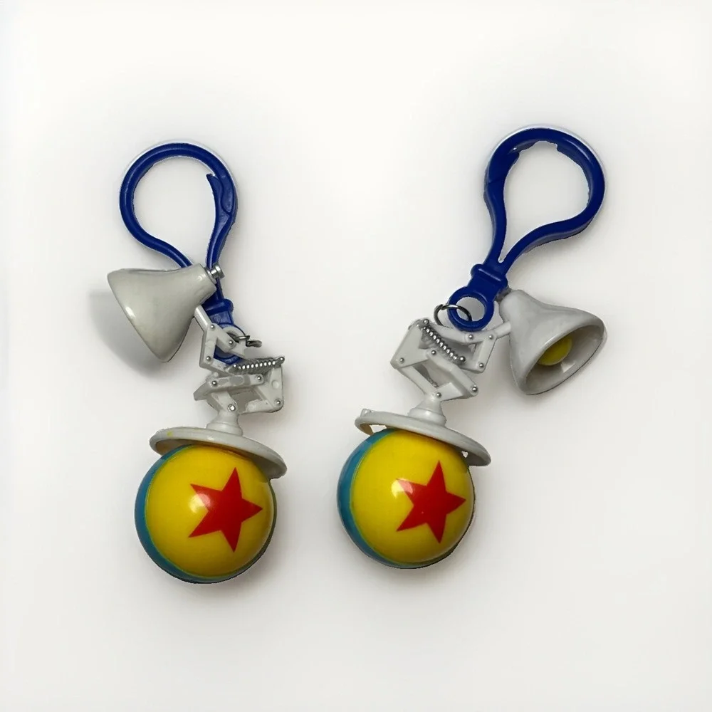 Set Of Two Disney Pixar Lamp & Ball Plastic Bag Clip Keychain